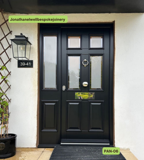 georgian front door and side panel black